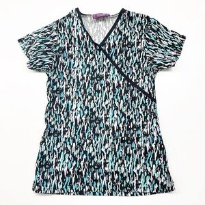 Impulse by Scrub Works multicolored print scrub top / medical uniform